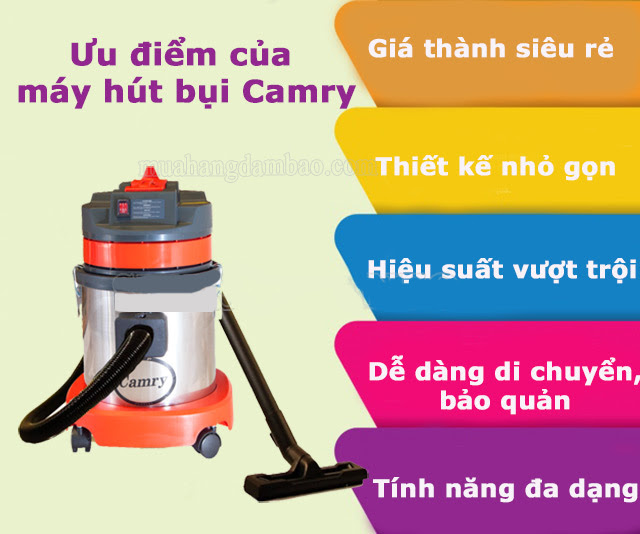 Các ưu điểm của máy hút bụi hút nước công nghiệp Camry