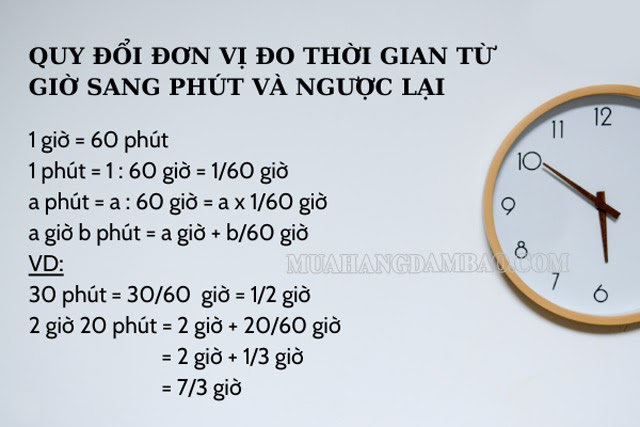 Một vài ví dụ cụ thể về cách đổi thời gian sang các đơn vị khác