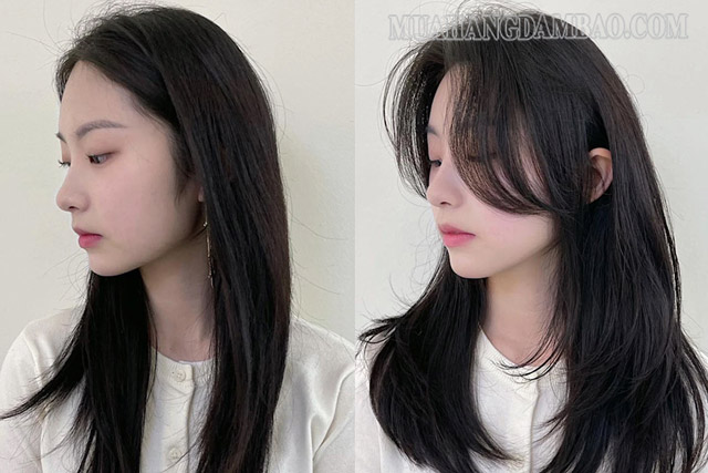 Sự khác biệt trước và sau khi để tóc 2 mái