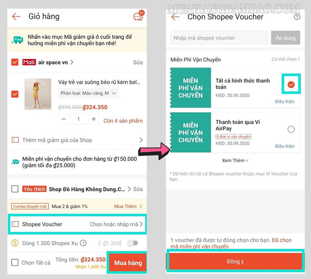 Tham khảo cách áp mã freeship trên Shopee