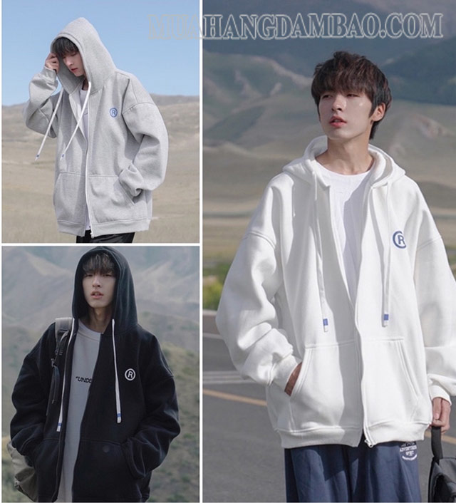 Hoodie zip có thêm khóa kéo tiện ích