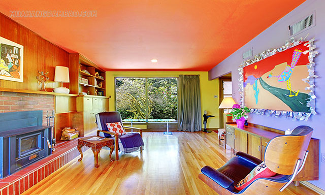 Thiết kế nội thất theo phong cách retro với màu sắc rực rỡ