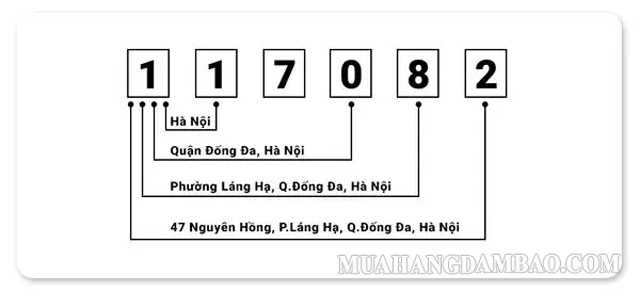 Cấu tạo cơ bản của mã zip code gồm 6 số