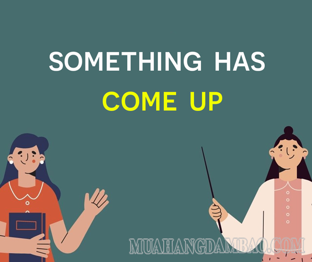 Something has come up diễn tả một sự việc bất ngờ diễn ra