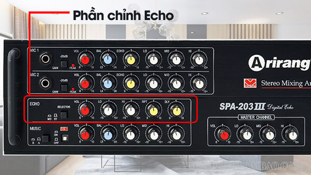 Việc điều chỉnh echo vô cùng đơn giản và dễ dàng