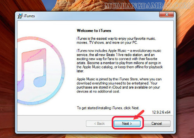 Thực hiện tiến trình cài đặt iTunes lên máy tính