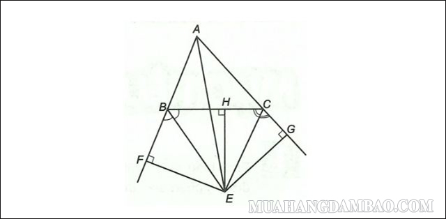 Chứng minh E thuộc đường phân giác trong của BAC