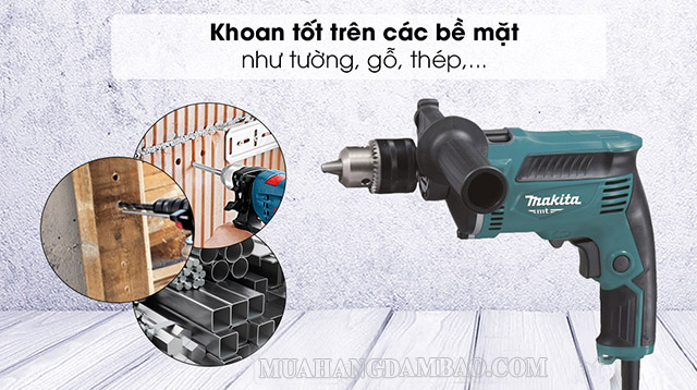 Máy khoan Makita có thể khoan tốt trên các bề mặt siêu cứng