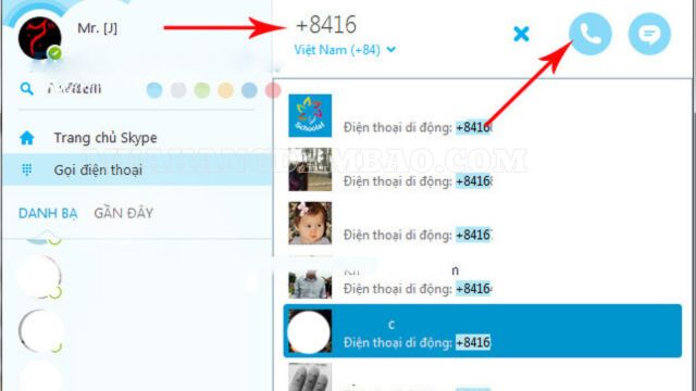 Cách gọi điện thoại trên Skype