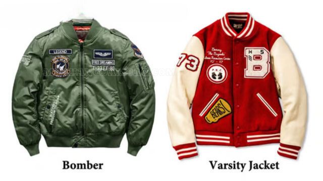 Phân biệt hai loại áo Bomber và Varsity dựa trên một số đặc điểm chi tiết